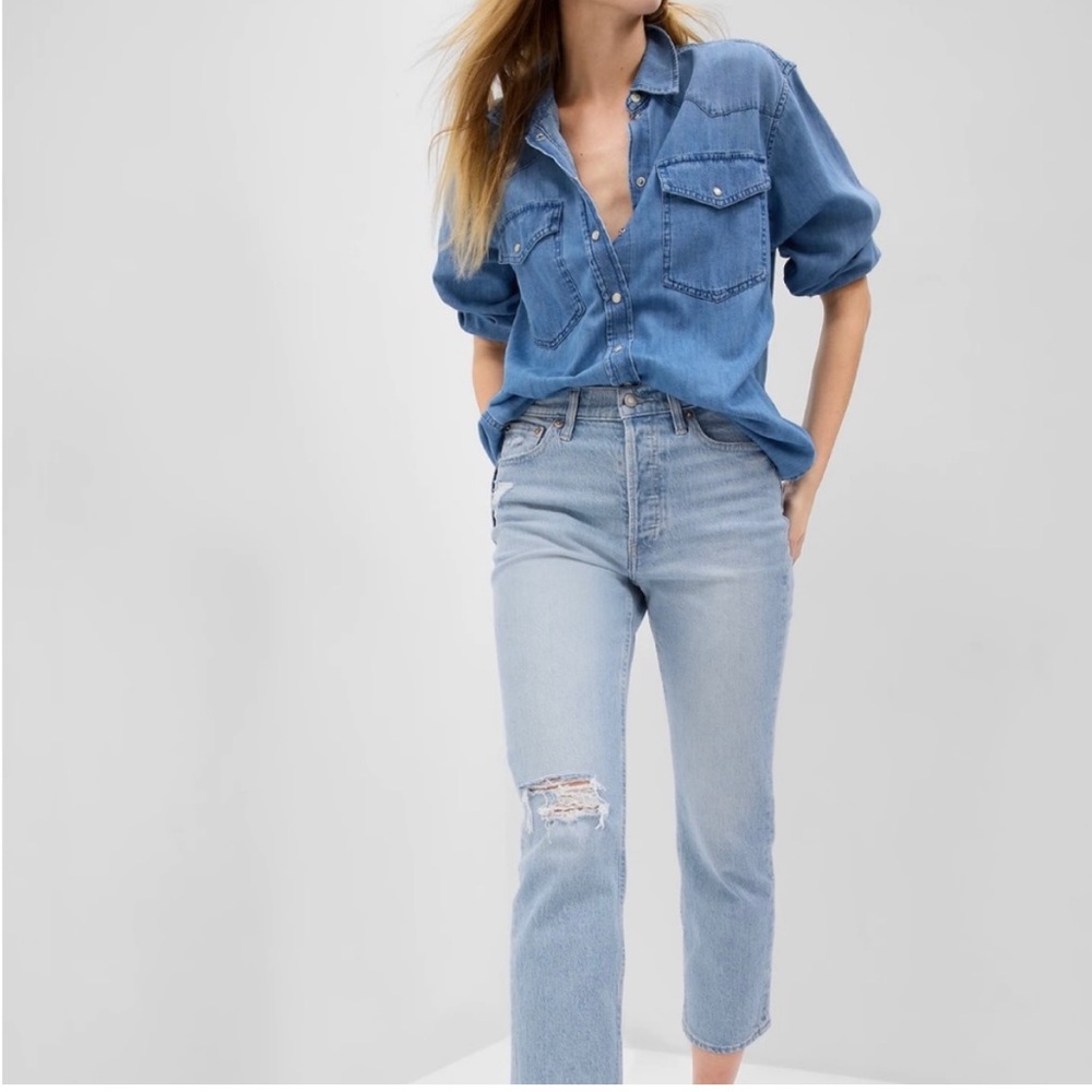 GAP Cheeky Straight Leg Jeans with Distressed Details